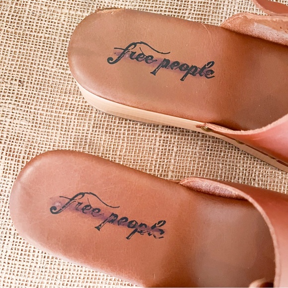 Free People Fiona Buckle Clogs Sandals Size 9 Brown - Picture 8 of 11